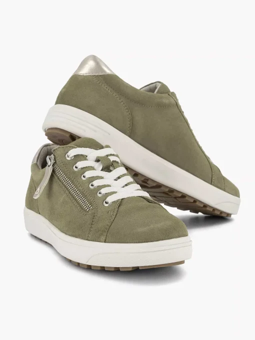 Groene Leren Comfort Sneaker