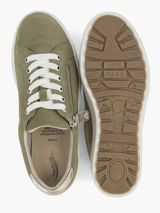 Groene Leren Comfort Sneaker