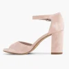 Lichtroze Suede Sandalette