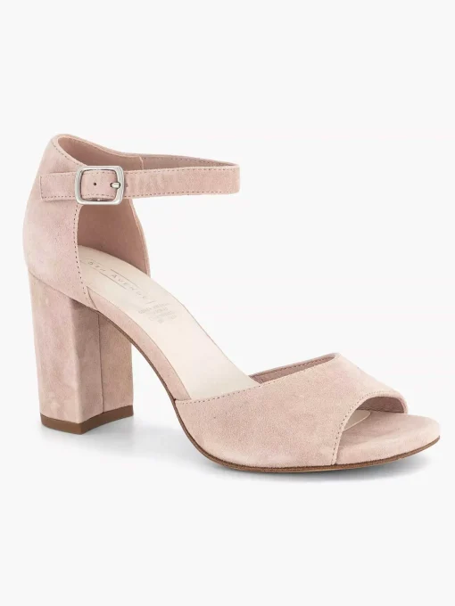 Lichtroze Suede Sandalette