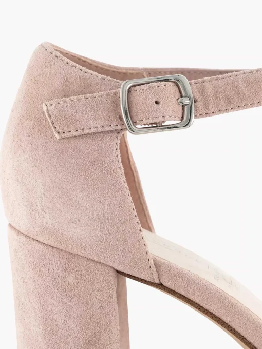 Lichtroze Suede Sandalette