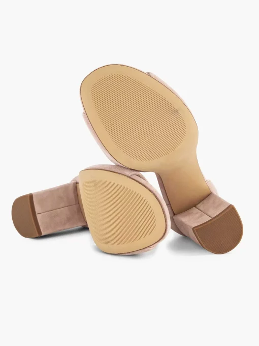 Lichtroze Suede Sandalette