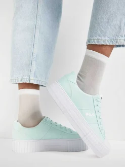 Mintkleurige Canvas Sneaker Platform