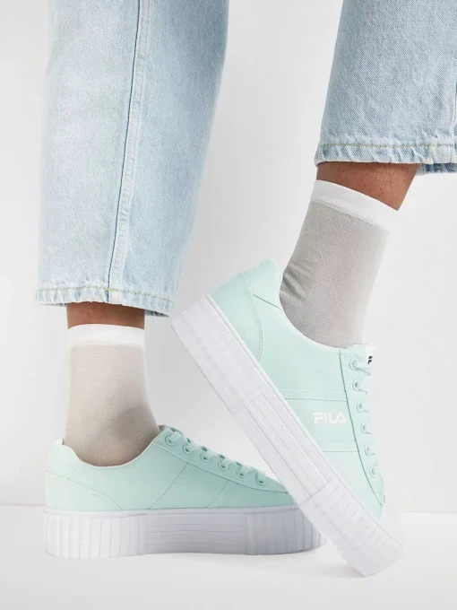 Mintkleurige Canvas Sneaker Platform