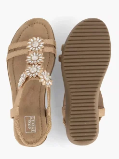 Rosegouden Comfort Sandaal Steentjes