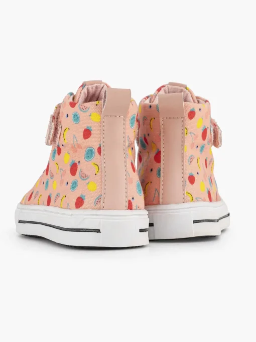 Roze Hoge Canvas Sneaker Fruit