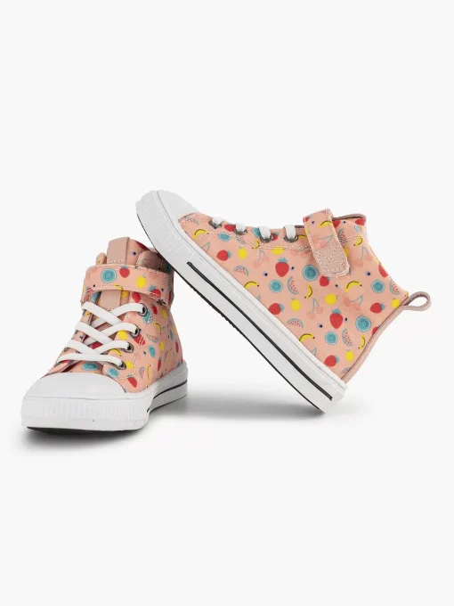 Roze Hoge Canvas Sneaker Fruit