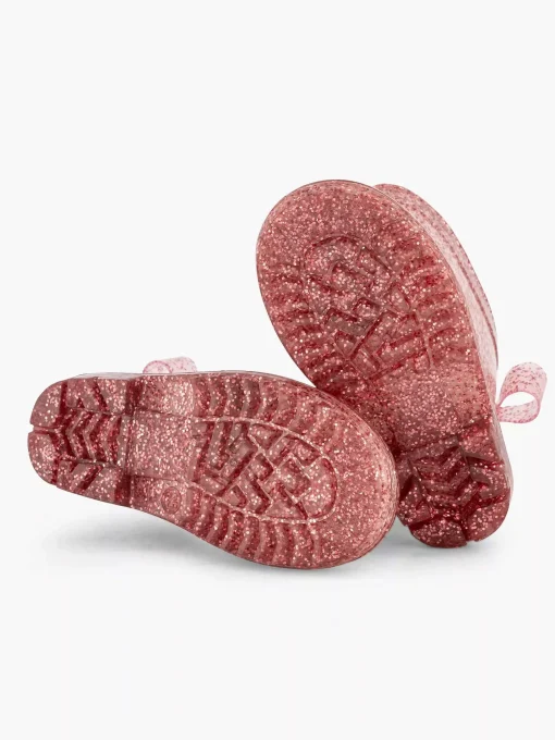 Roze Regenlaars Glitter Strik