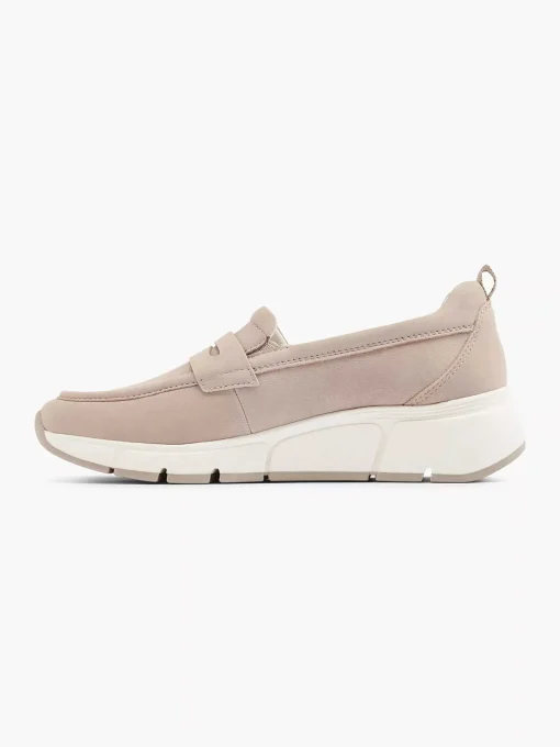 Taupe Leren Comfort Instapper