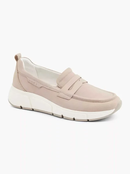 Taupe Leren Comfort Instapper