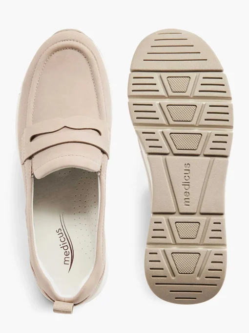 Taupe Leren Comfort Instapper