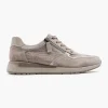 Taupe Leren Comfort Sneaker