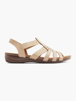 Taupe Leren Sandaal