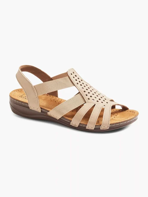 Taupe Leren Sandaal