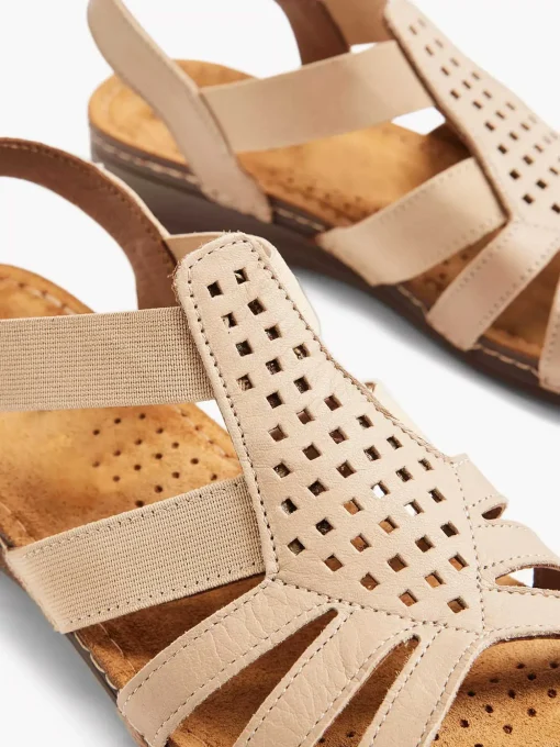 Taupe Leren Sandaal