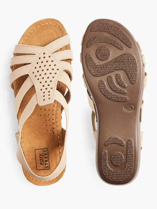 Taupe Leren Sandaal