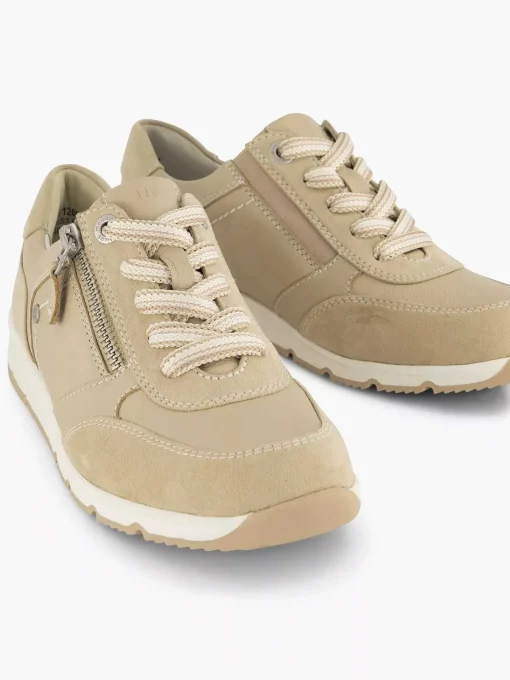 Taupe Leren Sneaker