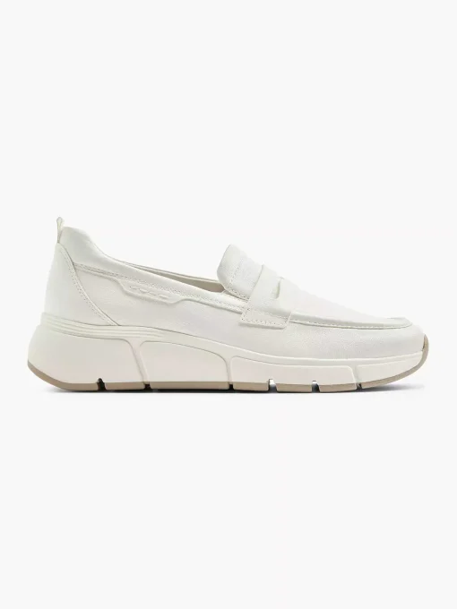 Witte Leren Comfort Instapper