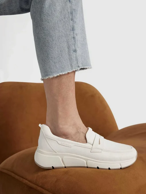 Witte Leren Comfort Instapper