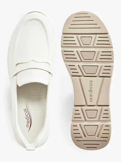 Witte Leren Comfort Instapper
