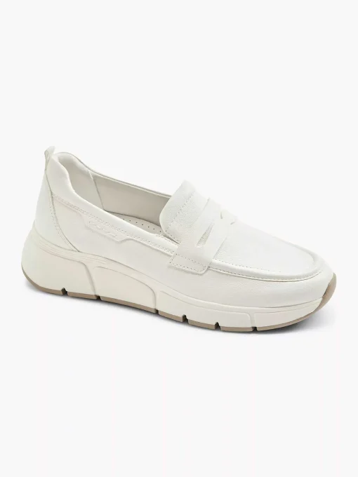 Witte Leren Comfort Instapper