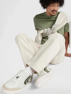 Witte Leren Retro Sneaker