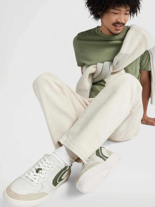 Witte Leren Retro Sneaker