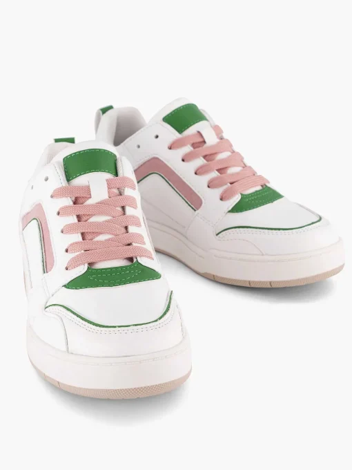 Witte Retro Sneaker Roze