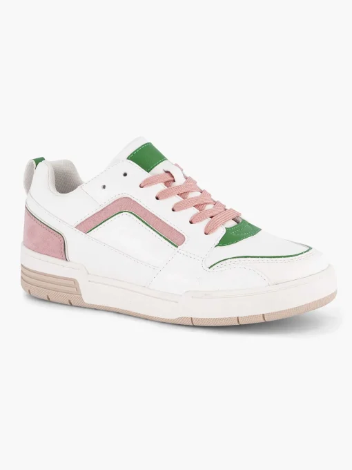 Witte Retro Sneaker Roze