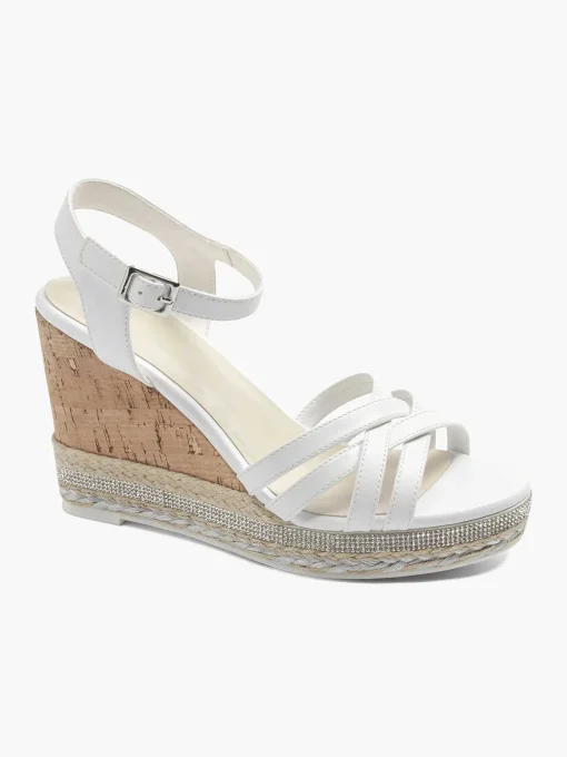 Witte Sandalette Sleehak