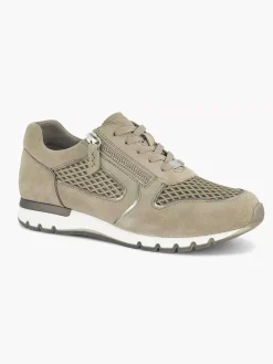 Zandkleurige Leren Comfort Sneaker