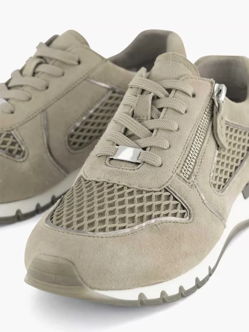 Zandkleurige Leren Comfort Sneaker
