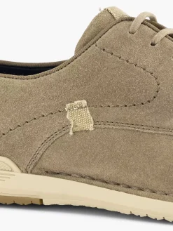 Zandkleurige Leren Veterschoen