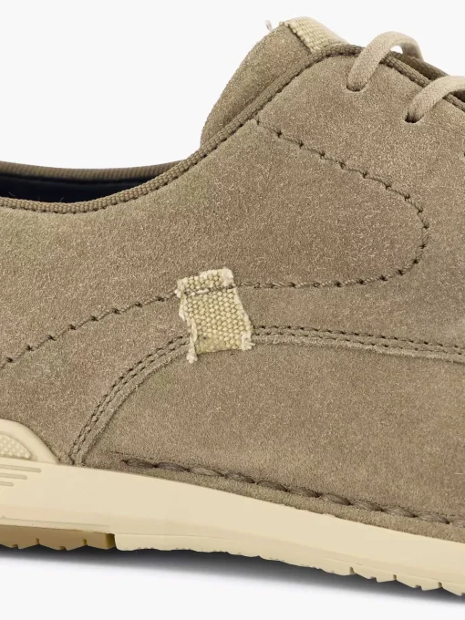 Zandkleurige Leren Veterschoen