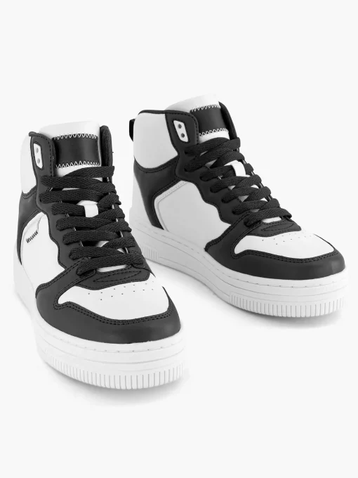 Zwart Witte Hoge Sneaker