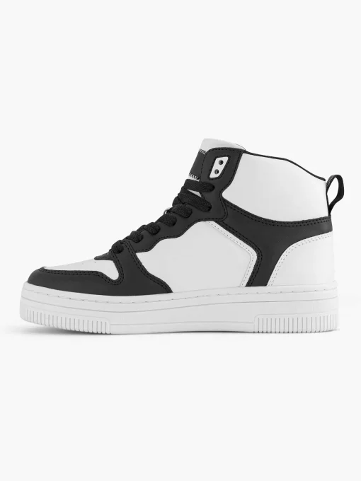 Zwart Witte Hoge Sneaker