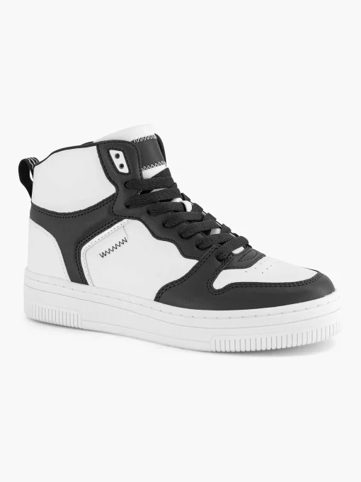 Zwart Witte Hoge Sneaker