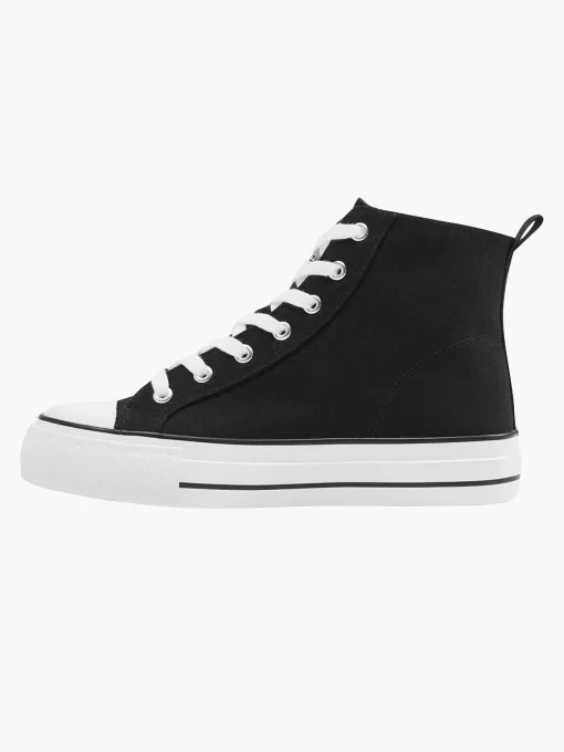 Zwarte Canvas Hoge Sneaker