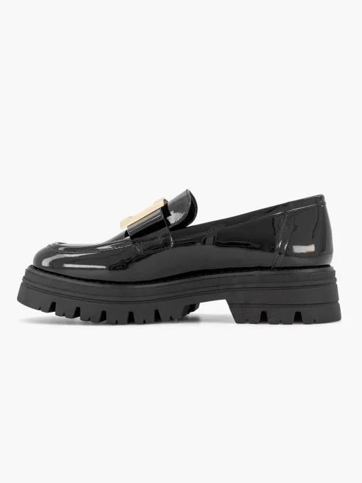 Zwarte Chunky Loafer Lak