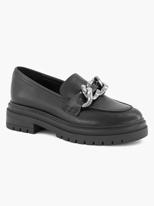 Zwarte Chunky Loafer Sierketting