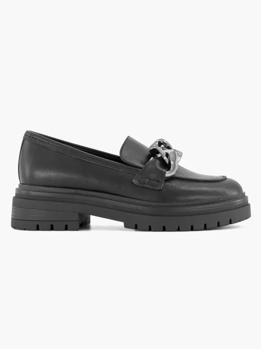 Zwarte Chunky Loafer Sierketting
