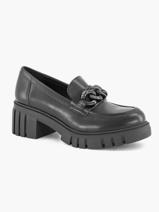 Zwarte Chunky Loafer Sietketting