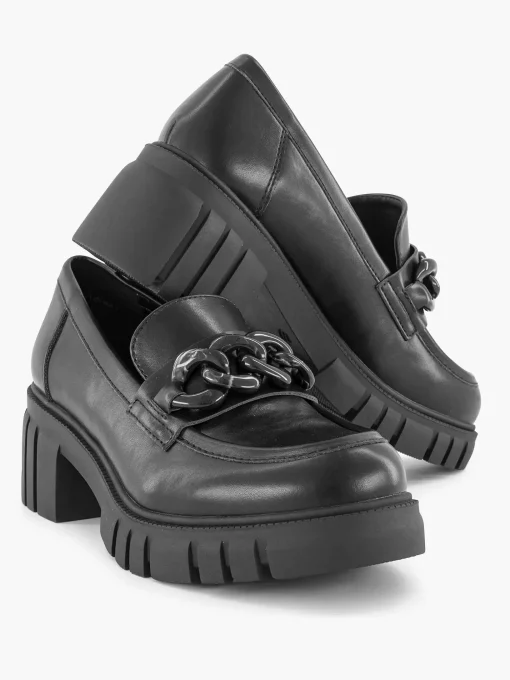 Zwarte Chunky Loafer Sietketting