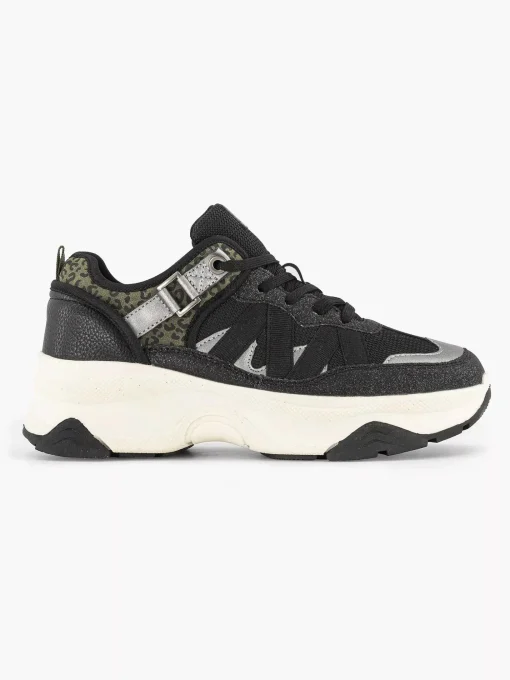 Zwarte Chunky Sneaker Panterprint