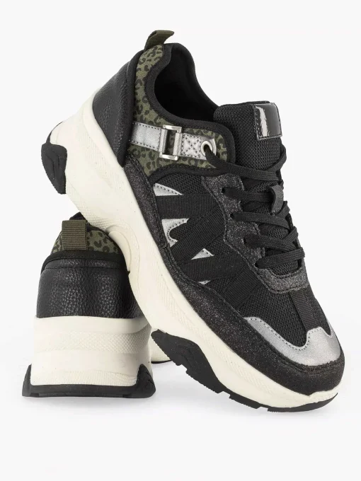 Zwarte Chunky Sneaker Panterprint