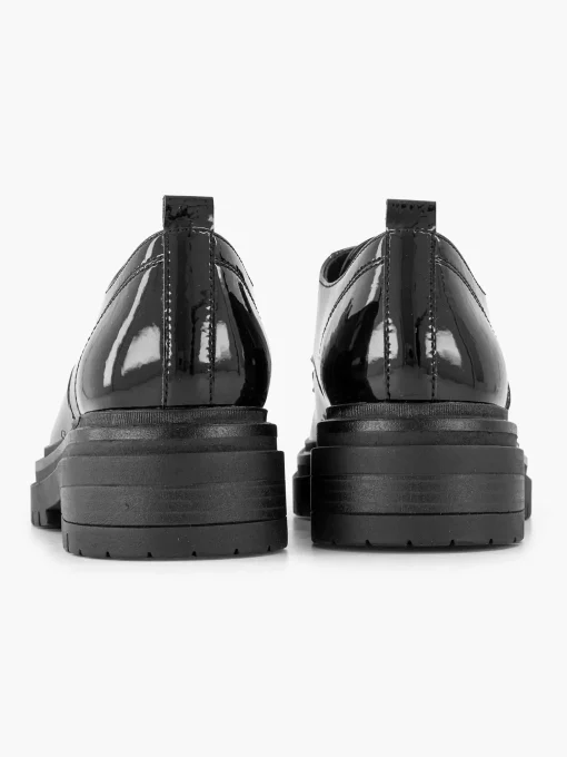 Zwarte Chunky Veterschoen Lak