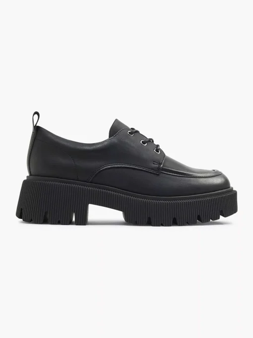 Zwarte Chunky Veterschoen