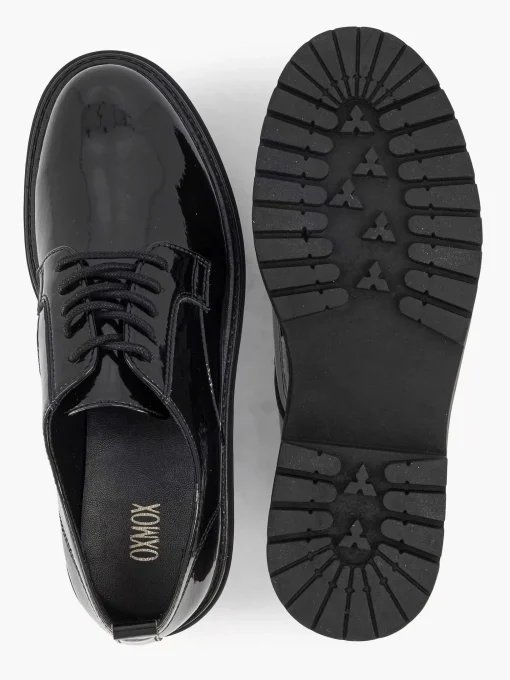 Zwarte Chunky Veterschoen Lak