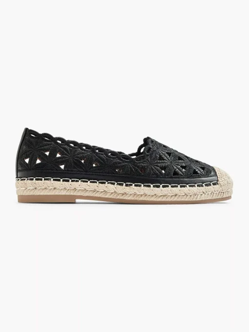Zwarte Espadrille Kant