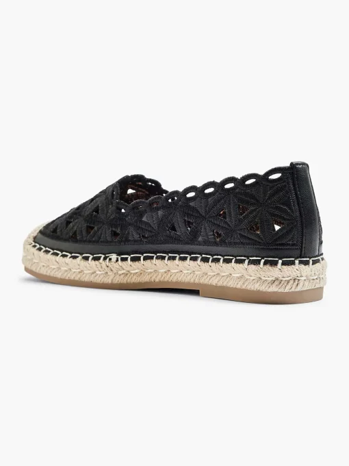 Zwarte Espadrille Kant
